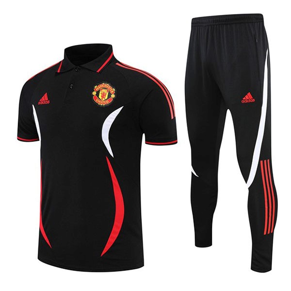 Polo Manchester United Conjunto Completo 2022/2023 Negro